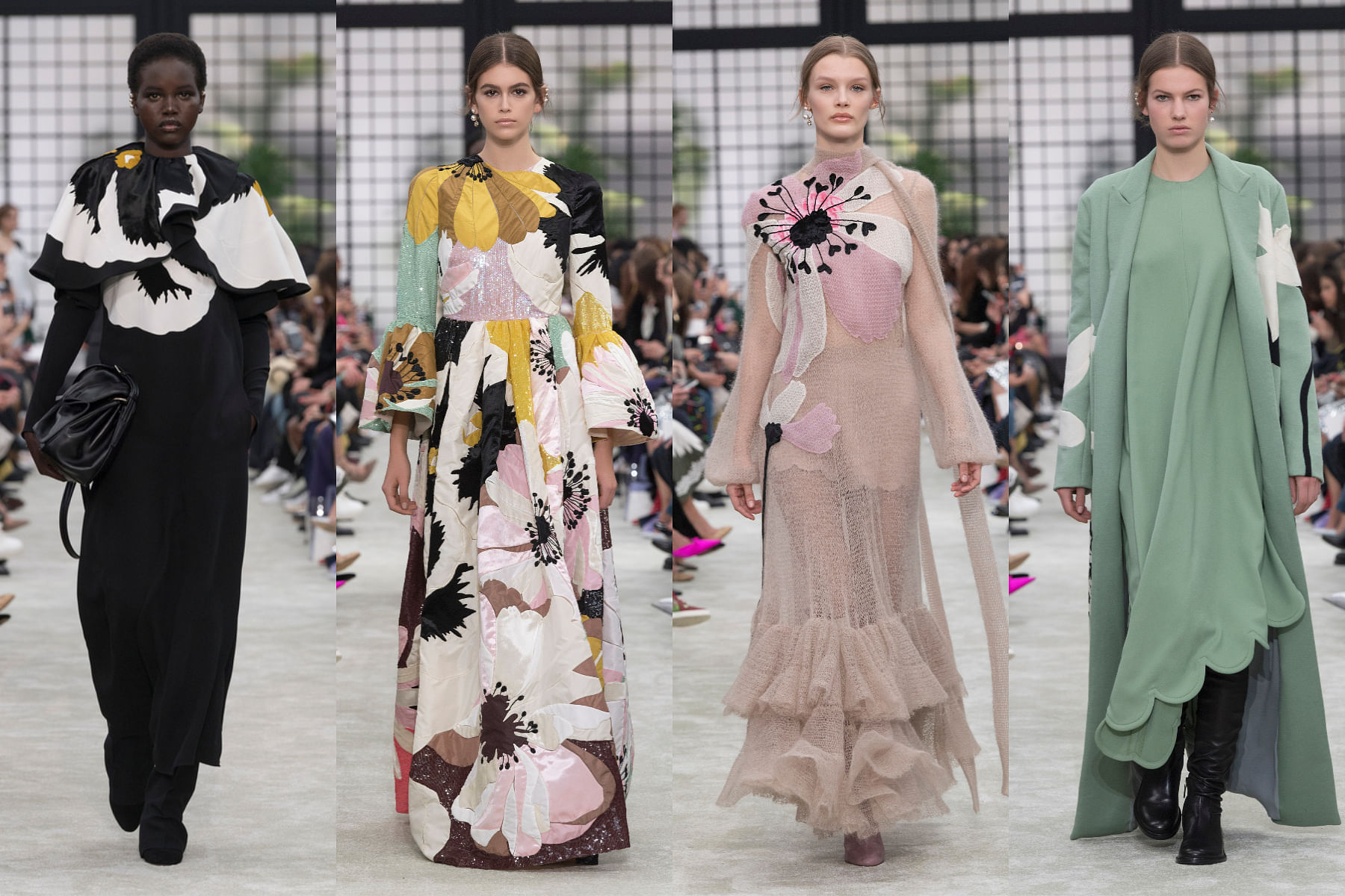 Valentino Fall Winter 2018 brings giant flower graphics to the runway ...